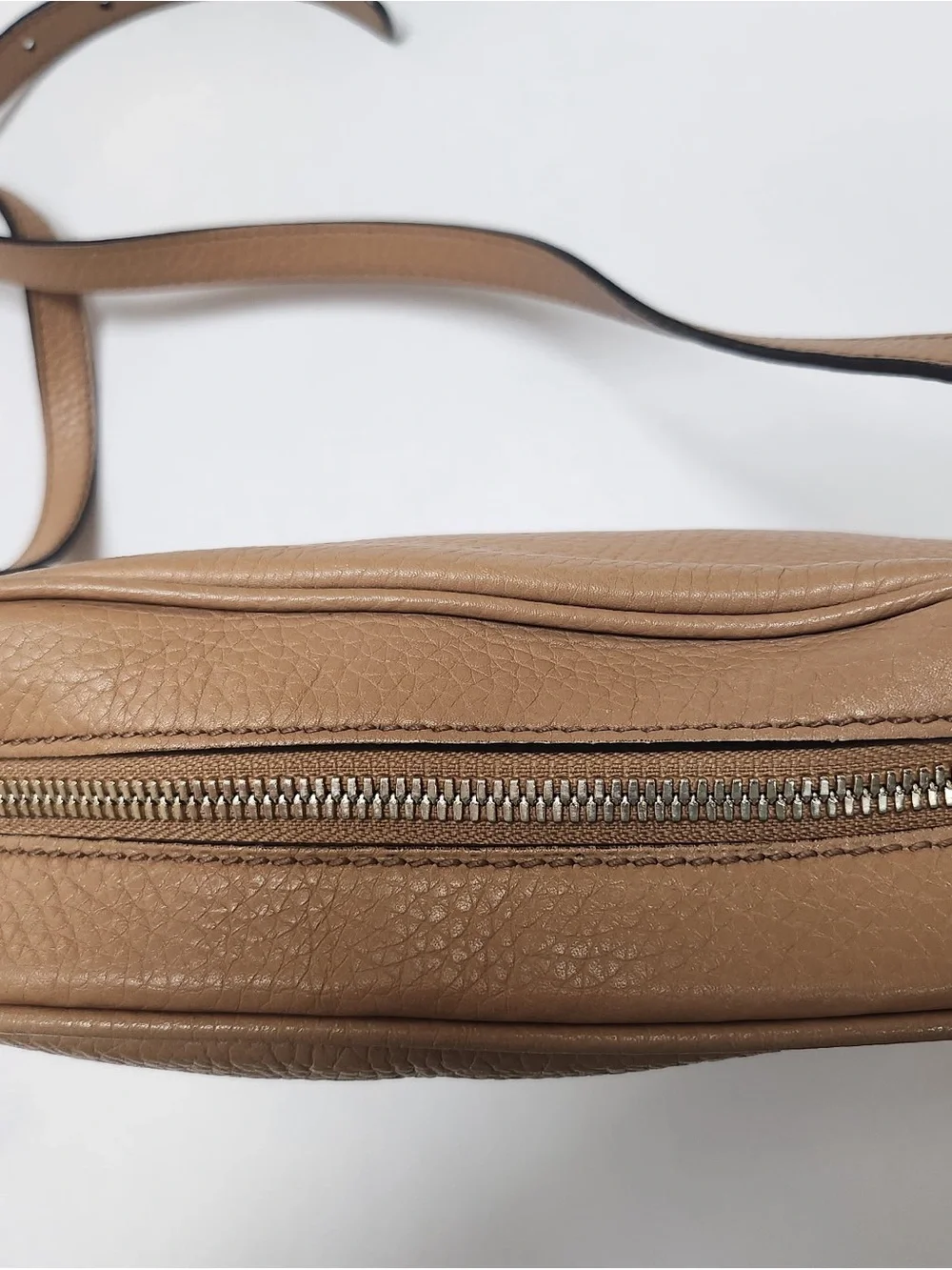 Gucci Tan Pebbled Leather Crossbody with Tassel